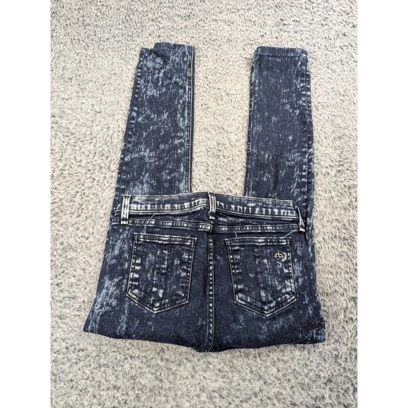 Rag & Bone Jeans Womens 27 Blue Skinny Fit Mid Rise Stretch Acid Wash Denim - Picture 1 of 11